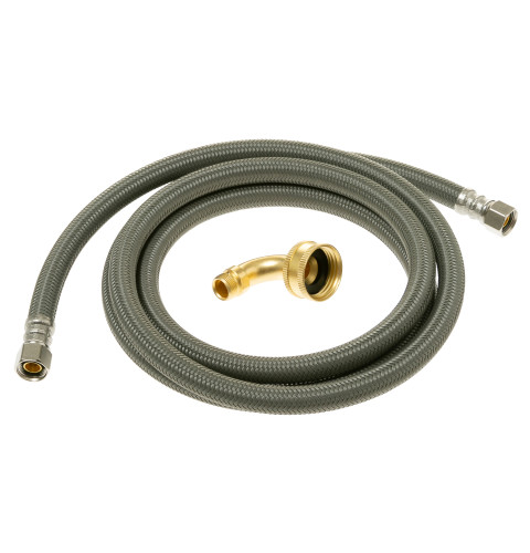 Dishwasher 6 Inch Braided Install Hose with 3/4 Inch Elbow — Model #: WX28X331