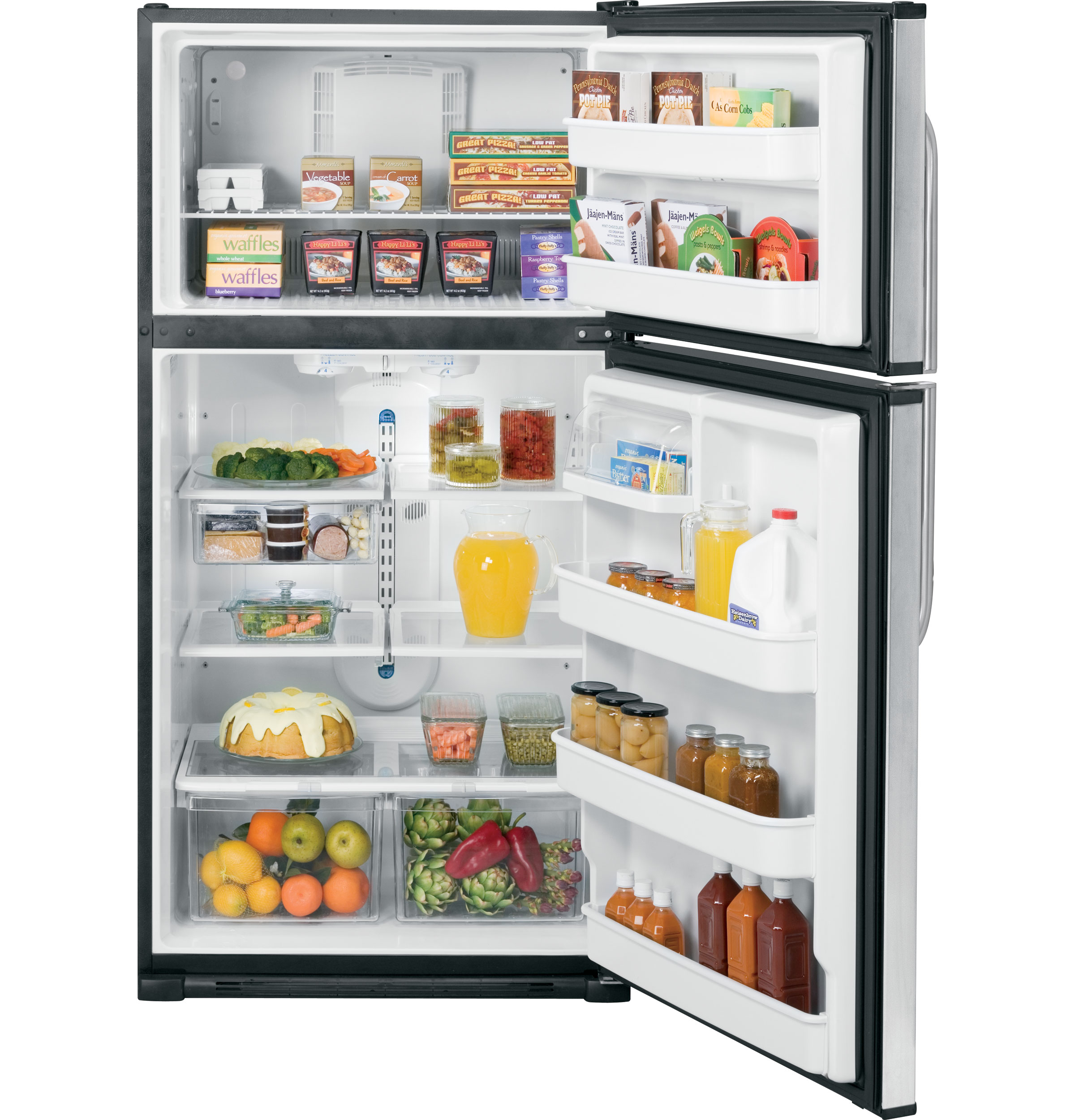 GE® 21.0 Cu. Ft. Stainless Top-Freezer Refrigerator