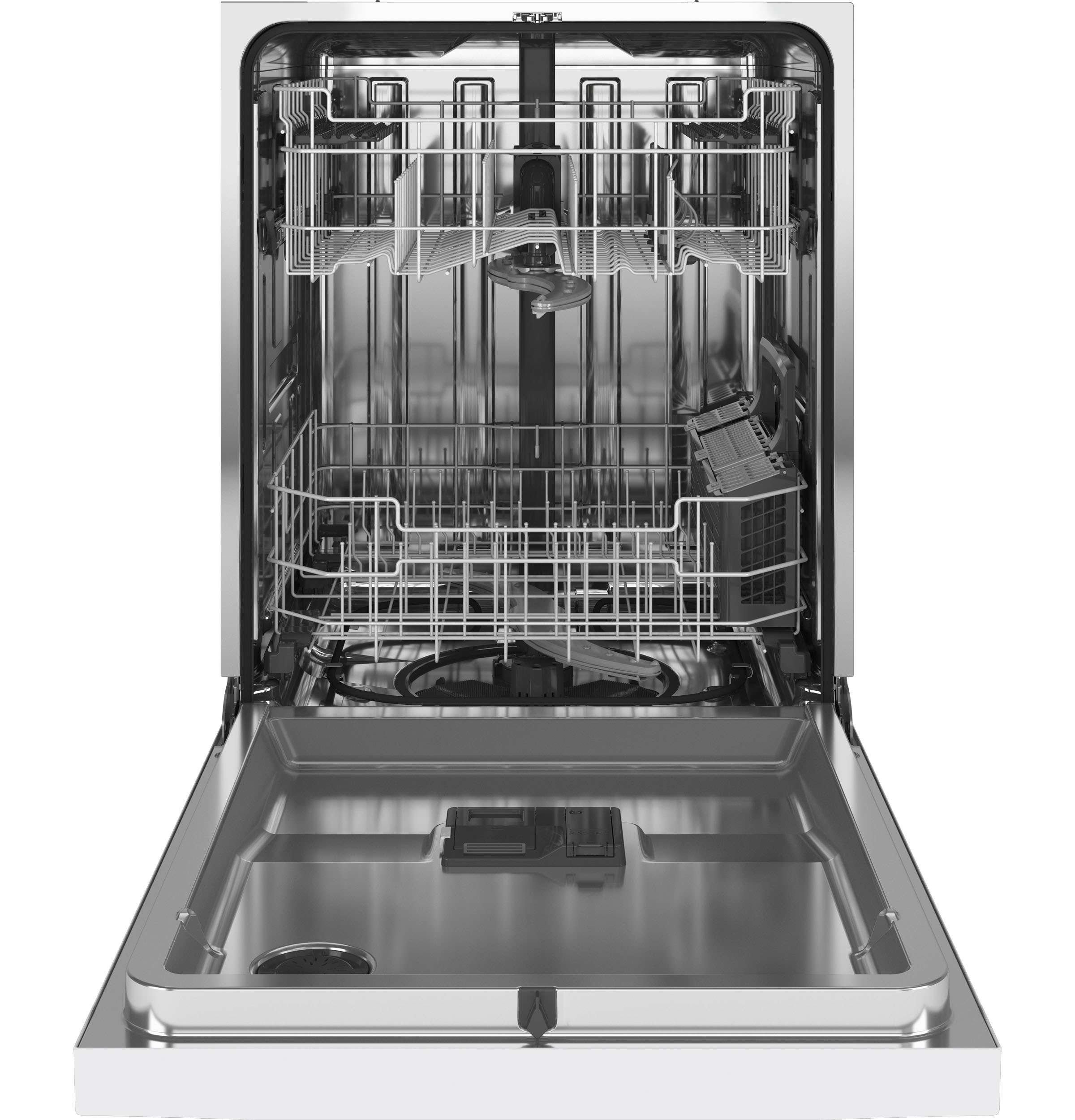 GE® Front Control with Stainless Steel Interior Dishwasher with Sanitize Cycle & Dry Boost