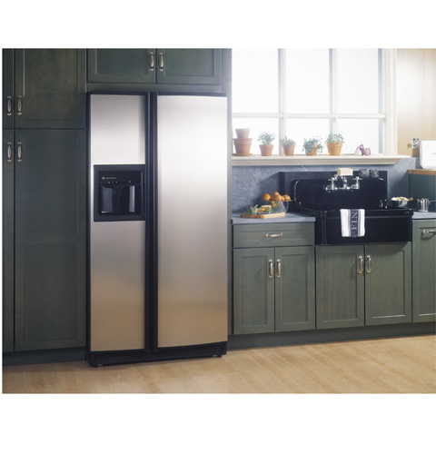 GE Profile Performance™ 25.6 Cu. Ft. Contour Door Side-by-Side Refrigerator with Dispenser and Water by Culligan