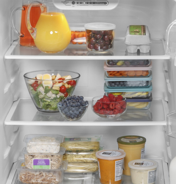 Spillproof glass shelves