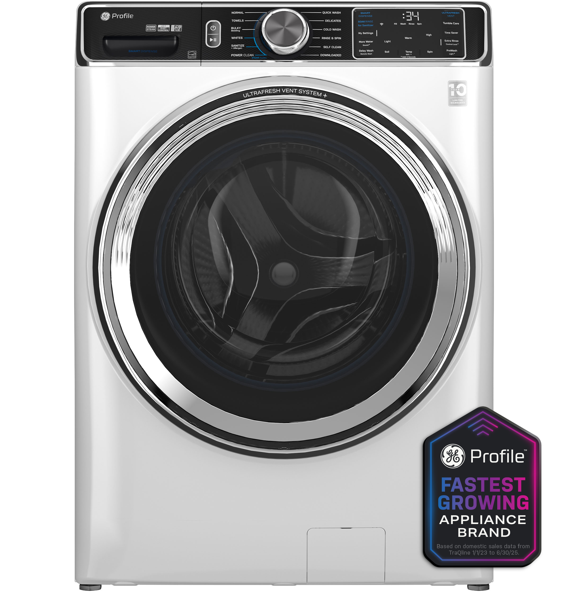 GE Profile™ 5.3 cu. ft. Capacity Smart Front Load ENERGY STAR® Washer with UltraFresh™ Vent System+ with OdorBlock™
