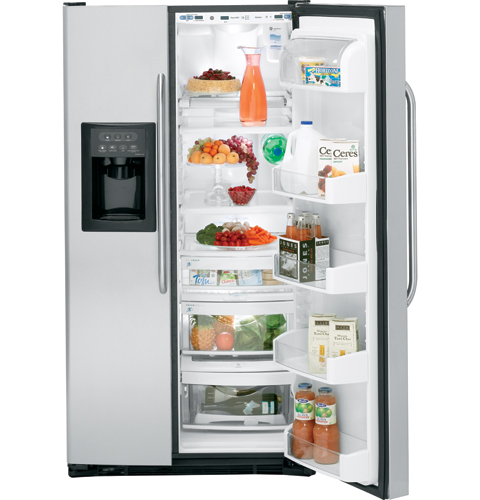 GE® 25.4 Cu. Ft. Stainless Side-By-Side Refrigerator with Dispenser