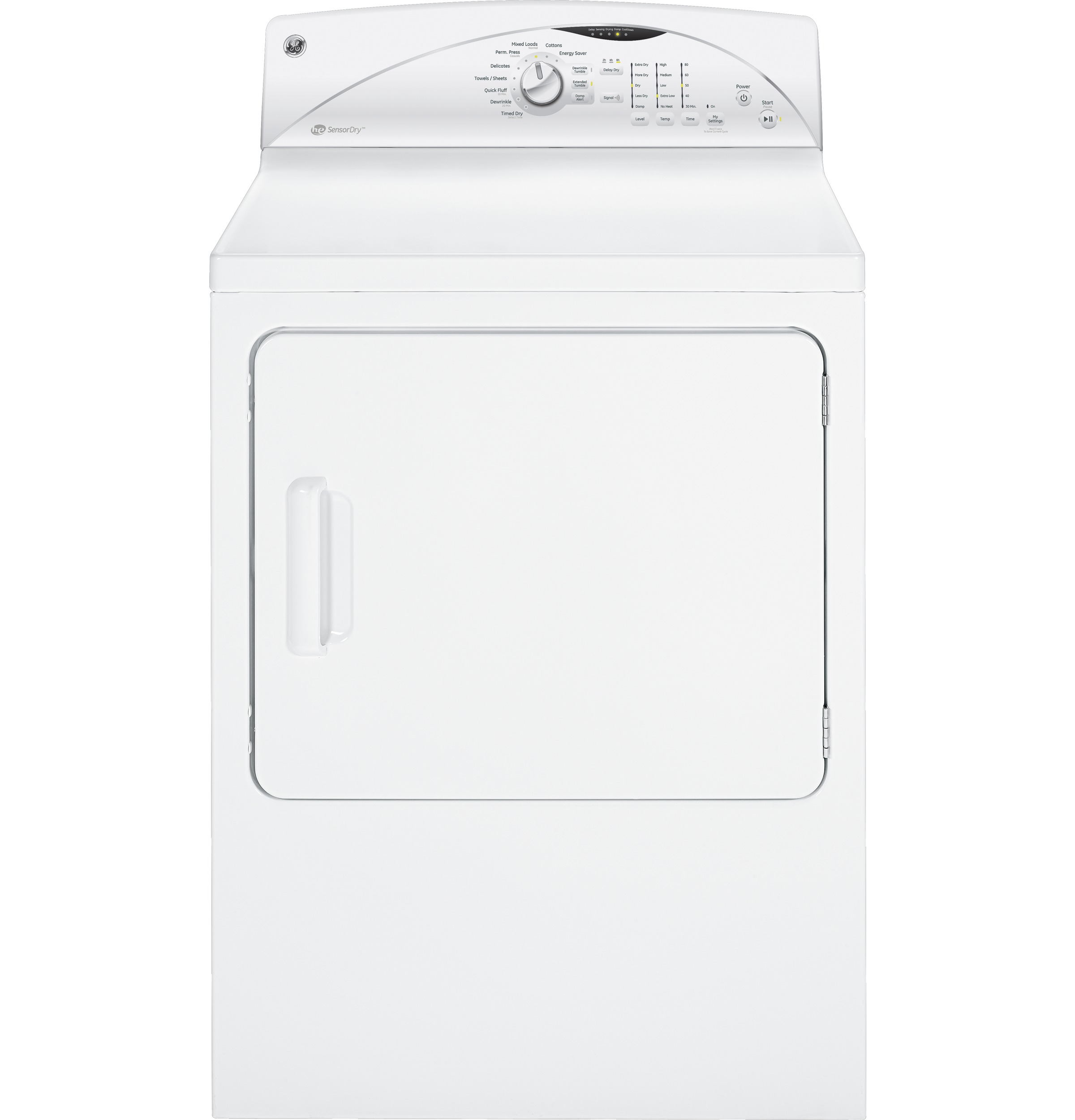 GE® 7.0 cu. ft. capacity Dura Drum electric dryer with HE SensorDry™