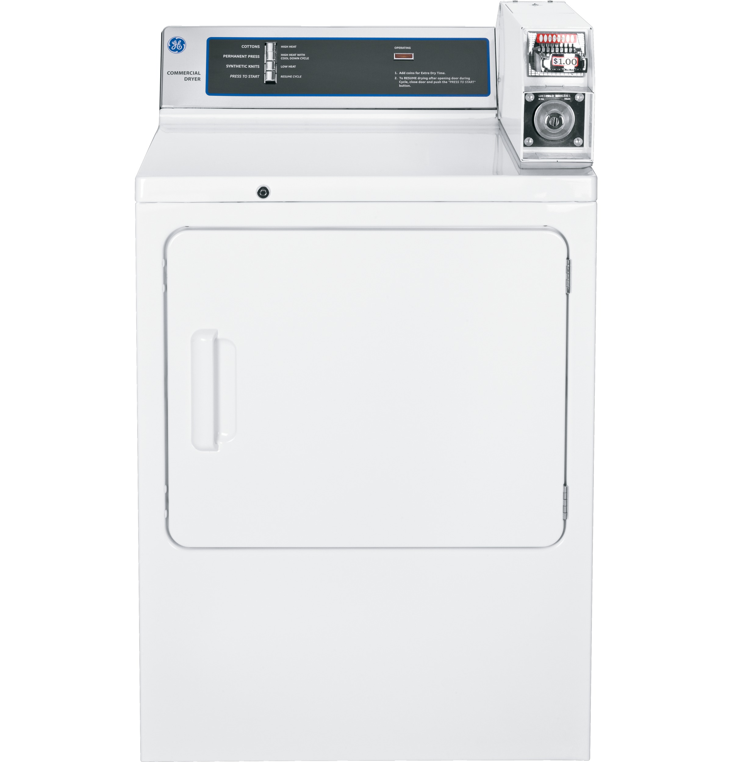 GE® 7.0 Cu. Ft. Capacity Coin-Operated Electric Dryer