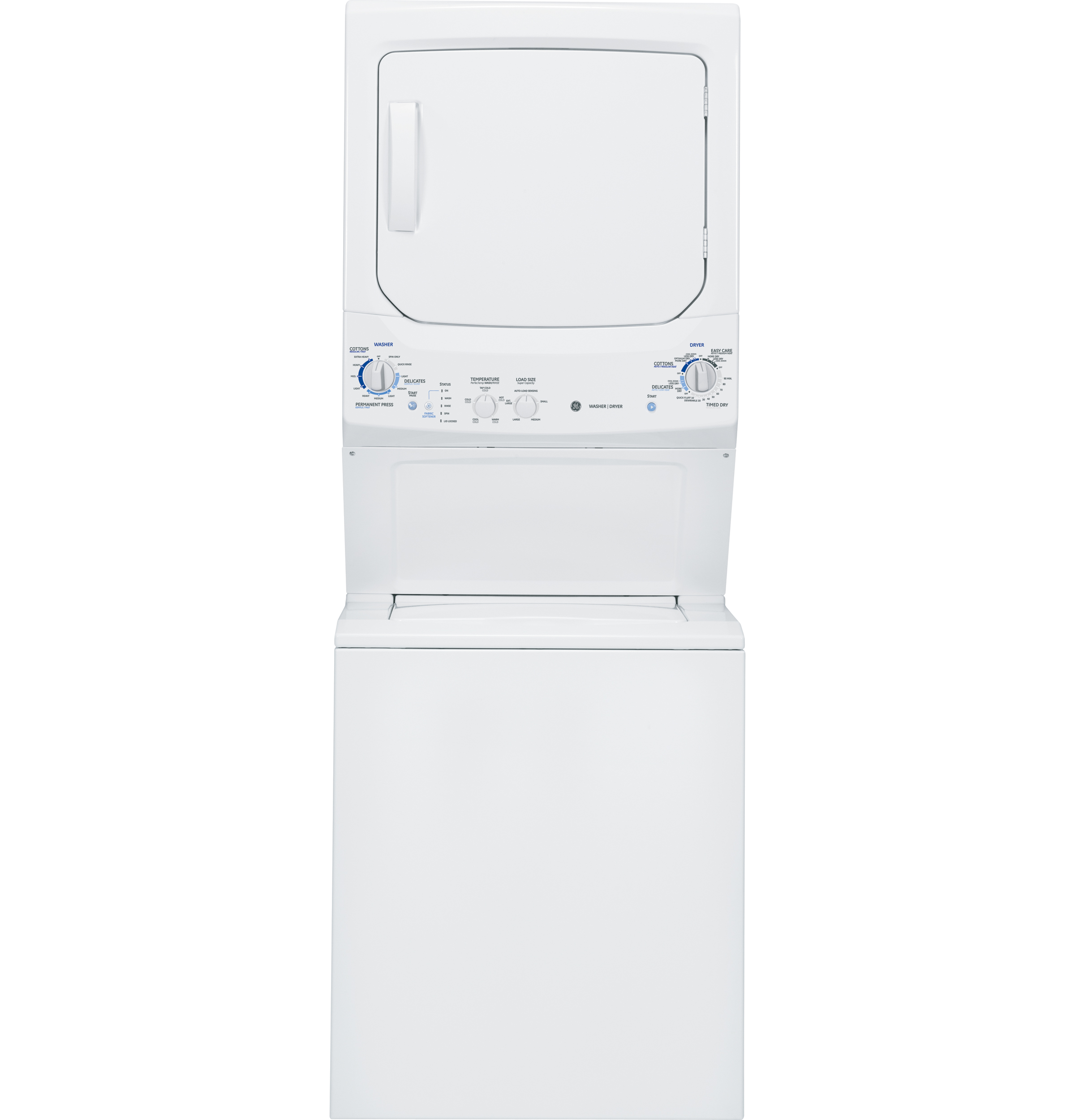 GE Unitized Spacemaker® 3.4 DOE cu. ft. stainless steel Washer and 5.9 cu. ft. Electric Dryer