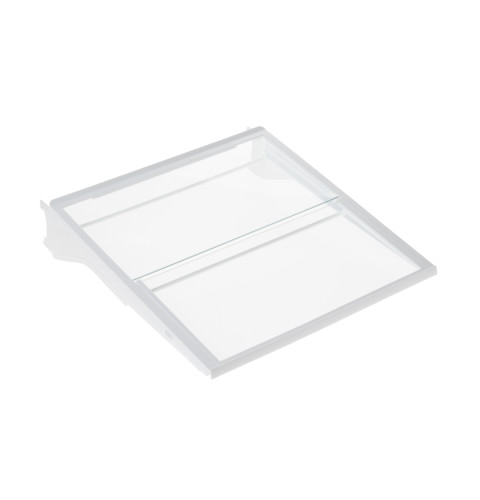 Refrigerator tuck away shelf assembly