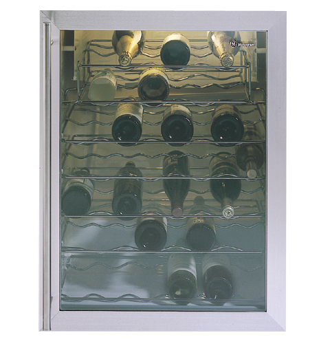 GE Monogram® Black Wine Chiller with 7 Full-Width Shelves and Adjustable Temperature-Control