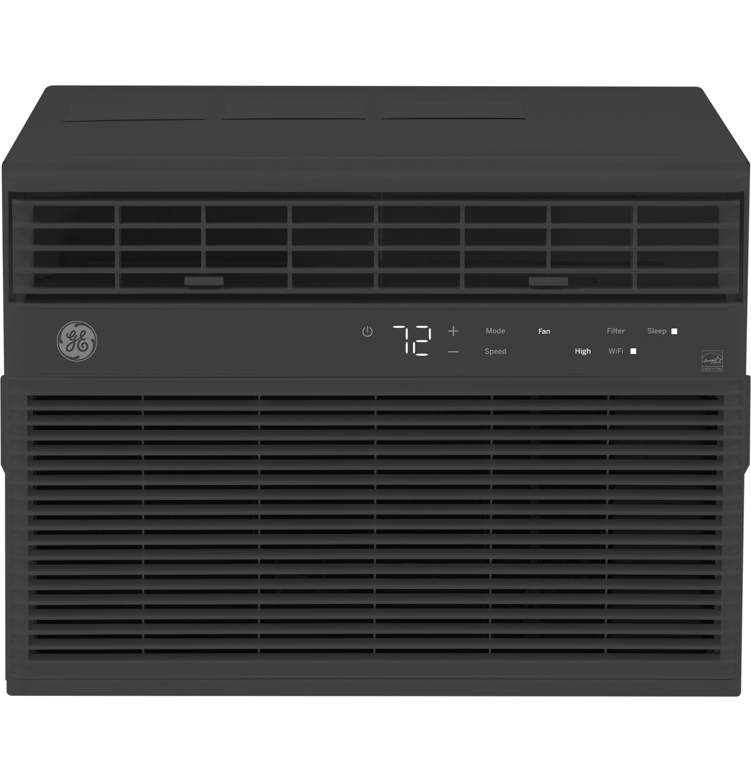 GE® 8,000 BTU Smart Electronic Window Air Conditioner for Medium Rooms up to 350 sq. ft., Black