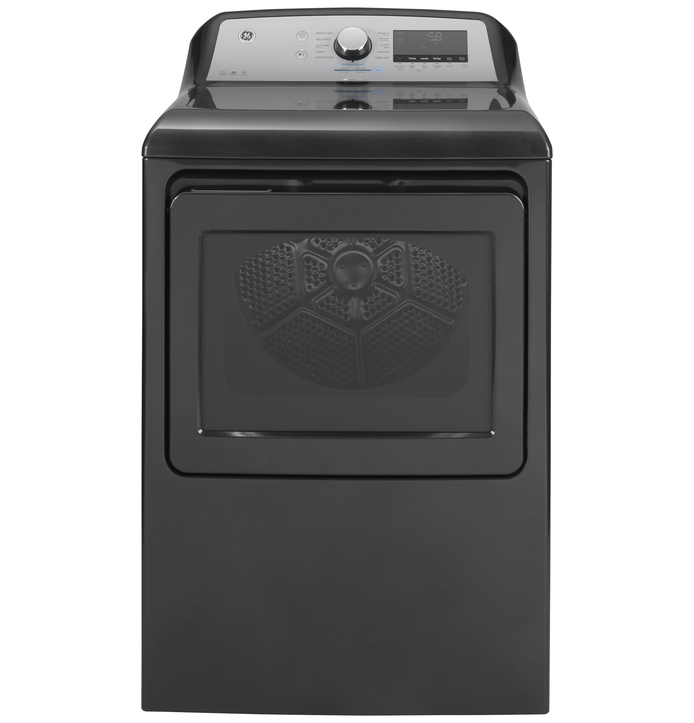 GE® ENERGY STAR® 7.4 cu. ft. Capacity Smart aluminized alloy drum Electric Dryer with Sanitize Cycle and Sensor Dry