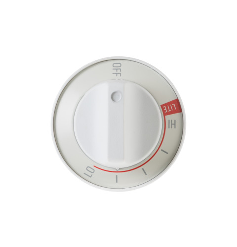 Gas range, burner control knob, white color