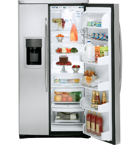 GE Profile™ ENERGY STAR® 25.6 Cu. Ft. Stainless Steel-Wrapped Side-by-Side Refrigerator