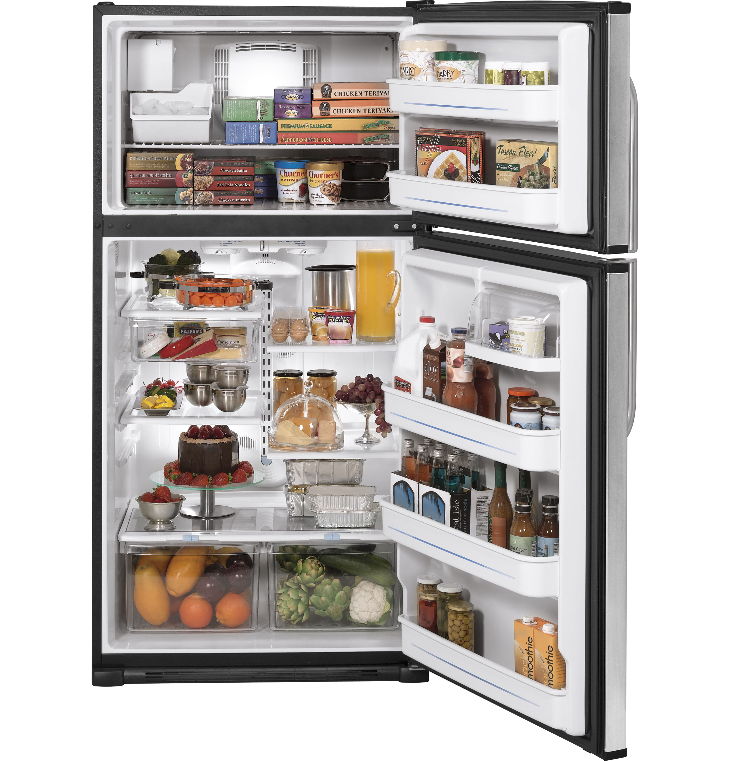 GE® 21.0 Cu. Ft. Stainless Top-Freezer Refrigerator