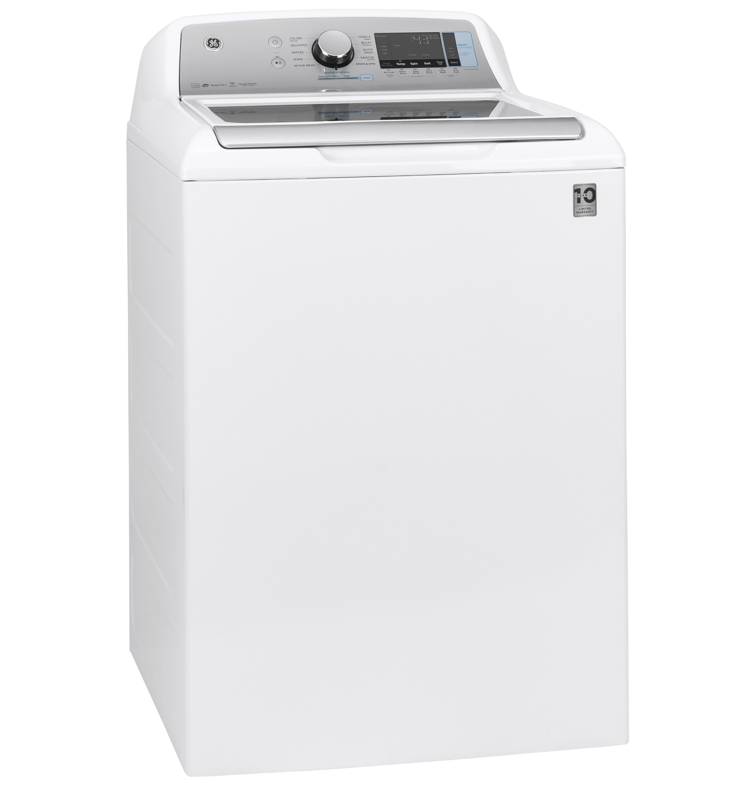 GE® 5.2 cu. ft. Capacity Smart Washer with Sanitize w/Oxi and SmartDispense