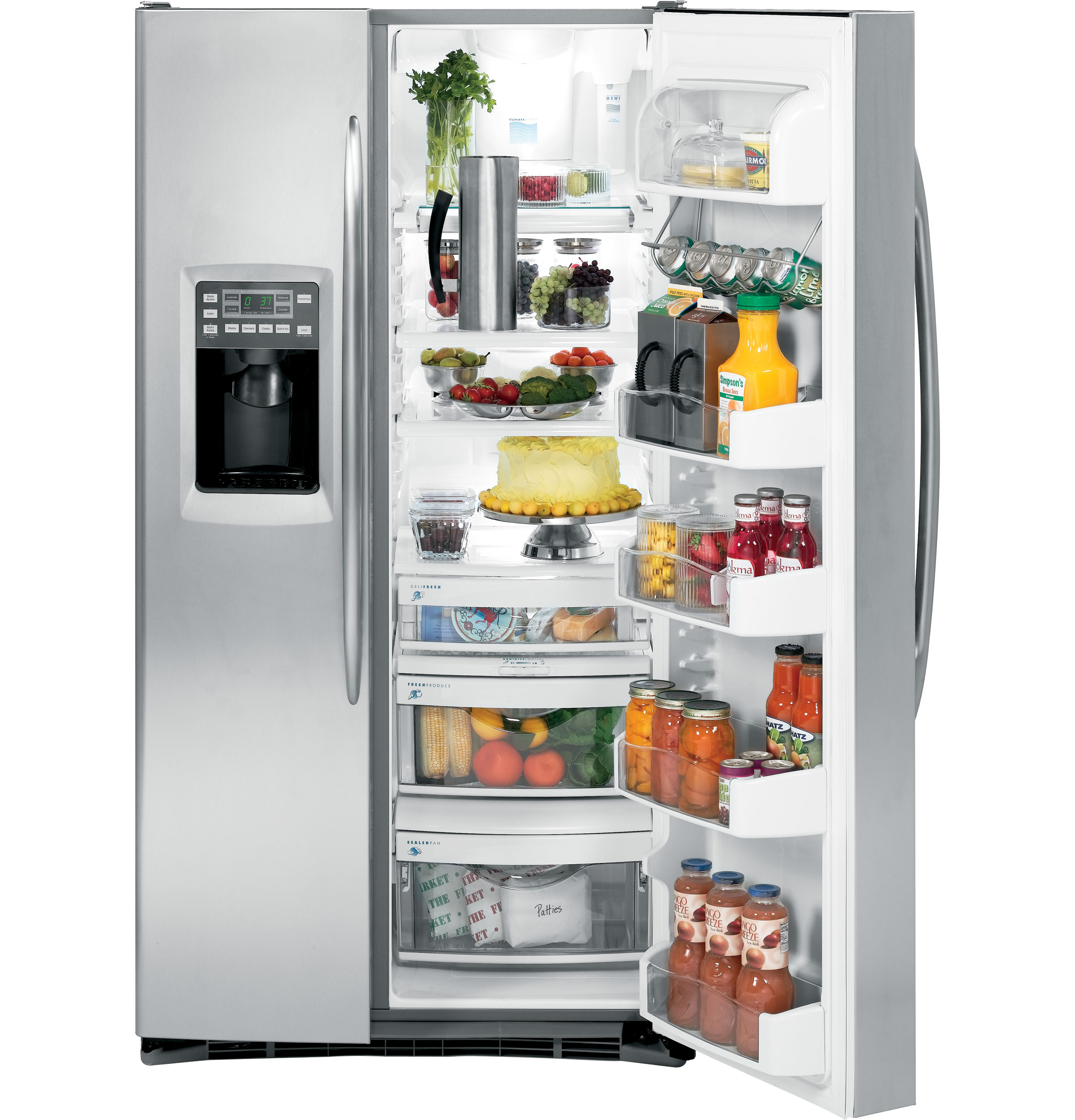 GE Profile™ 28.5 Cu. Ft. Side-by-Side Refrigerator with Integrated Dispenser