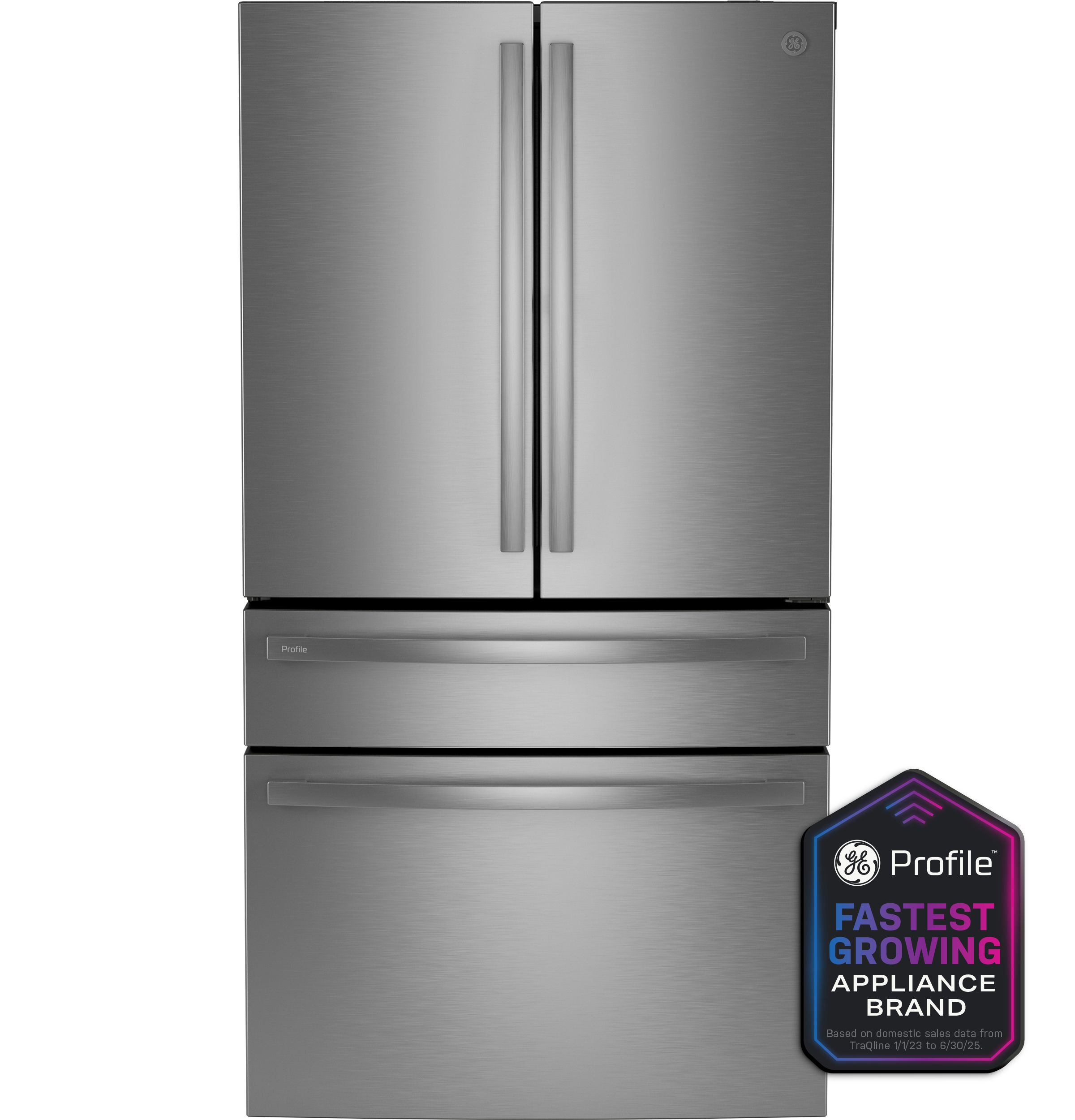 GE Profile™ ENERGY STAR® 23.3 Cu. Ft. Smart Counter-Depth Fingerprint Resistant 4-Door French-Door Refrigerator with Door In Door
