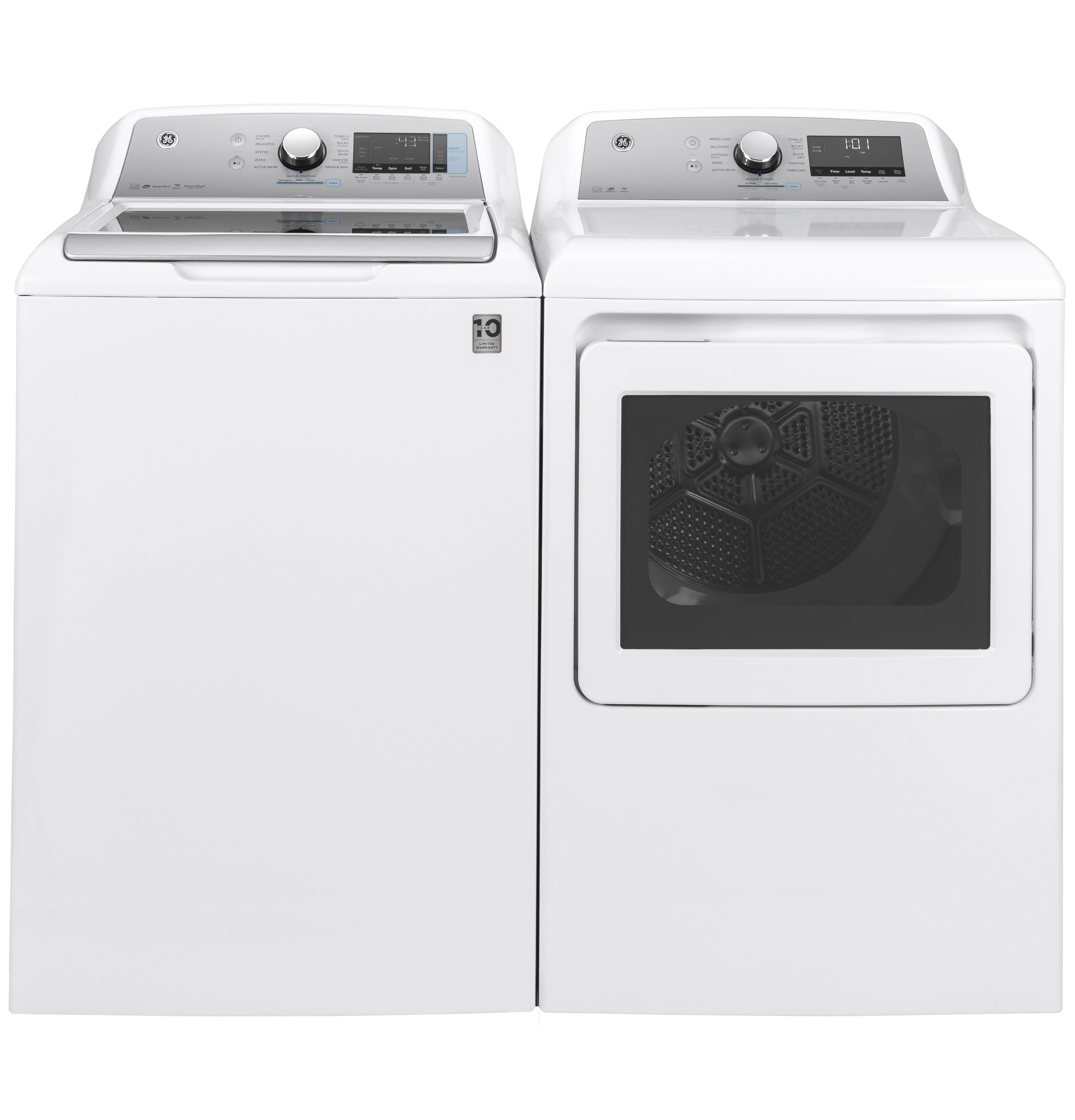 GE® 5.2 cu. ft. Capacity Smart Washer with Sanitize w/Oxi and SmartDispense