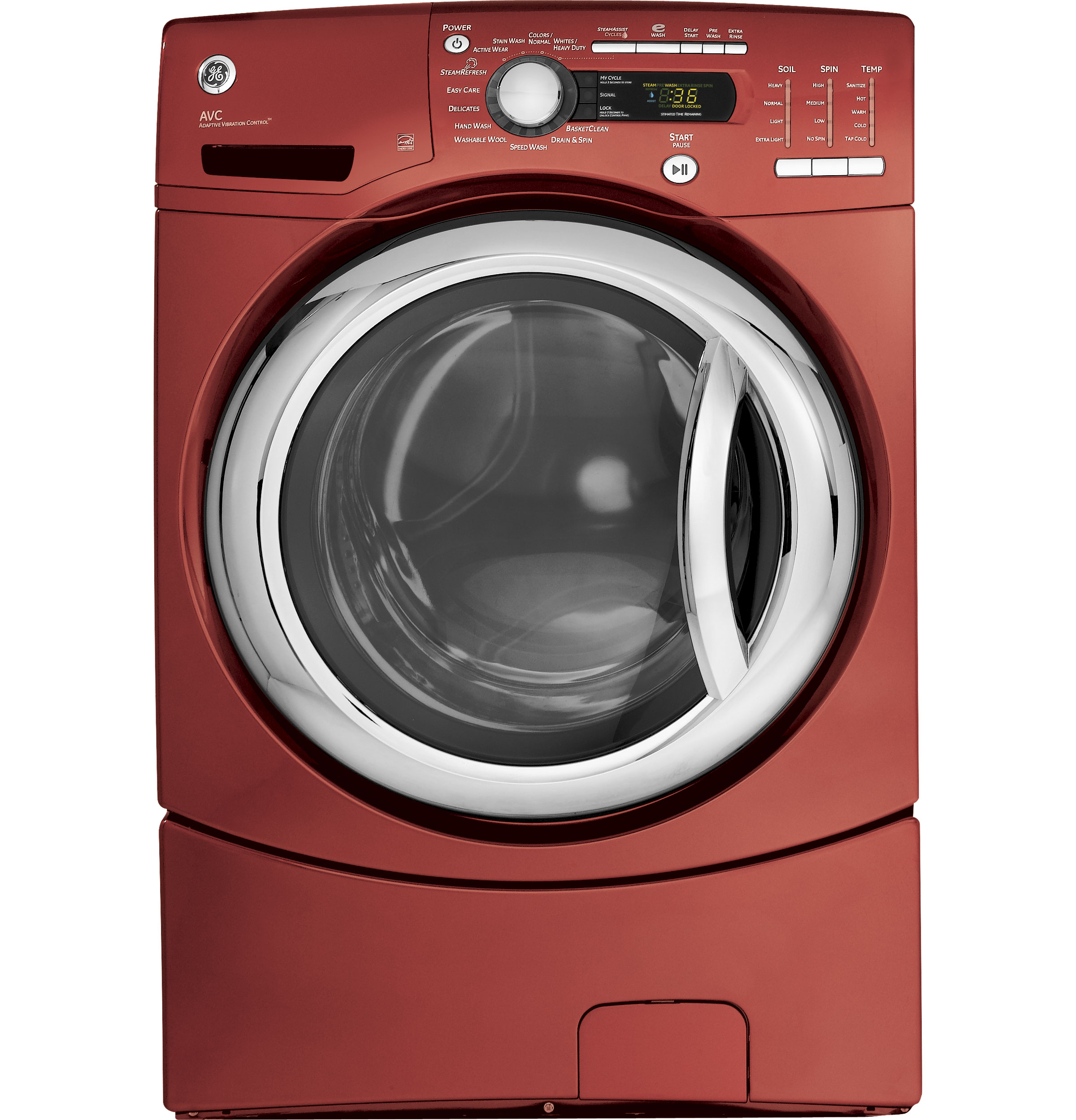 GE® 4.1 DOE cu. ft. stainless steel capacity frontload washer with Steam