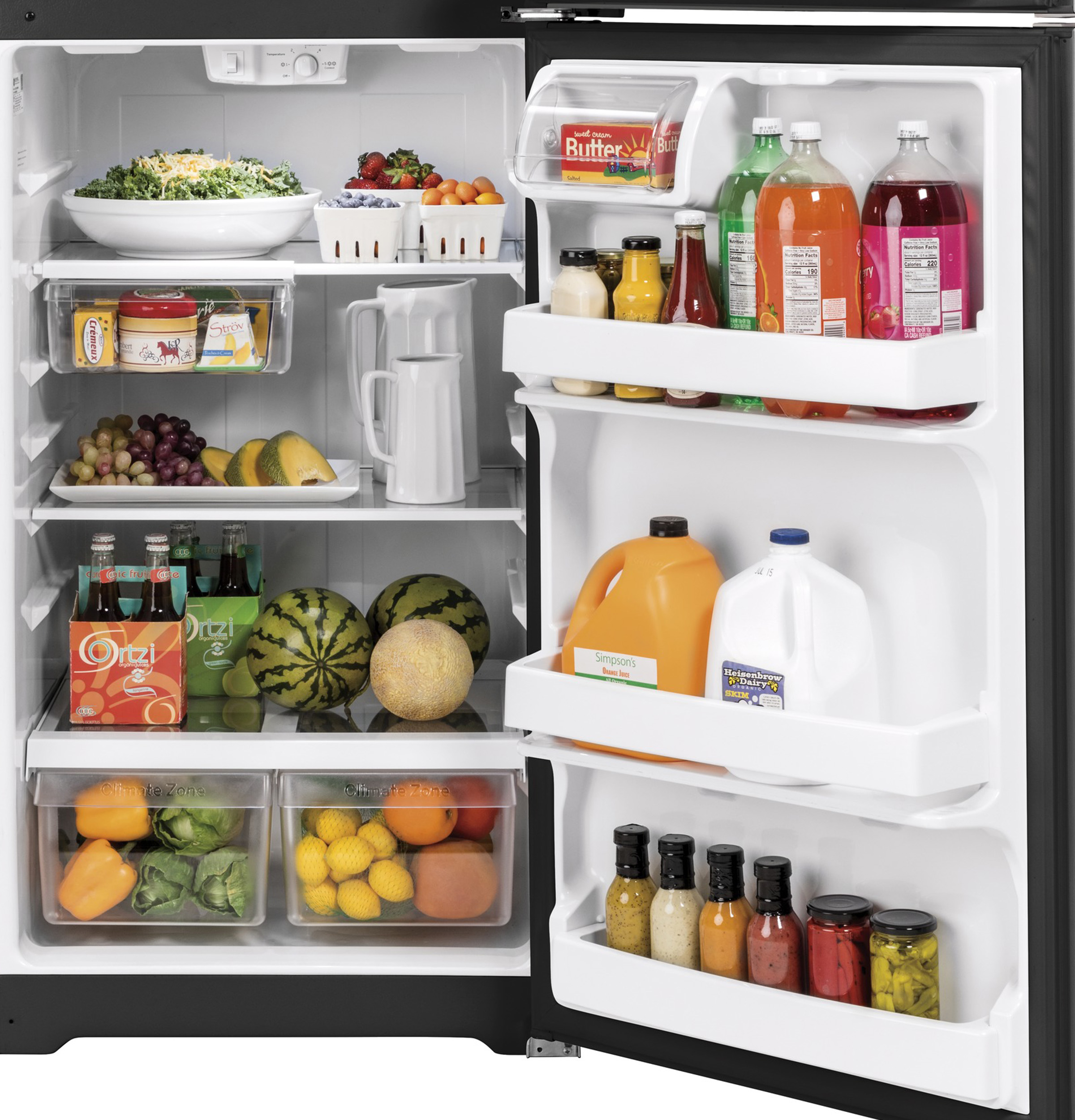 Large 13.49 cu. ft. fresh-food capacity