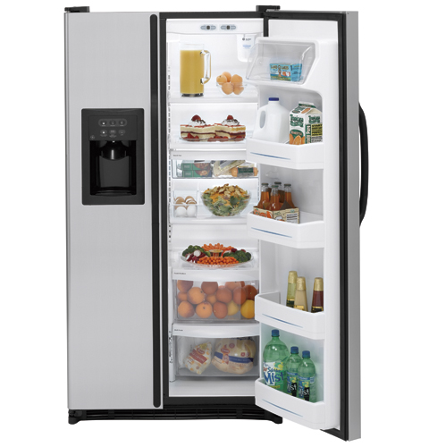 GE® 25.0 Cu. Ft. Capacity Stainless Side-By-Side Refrigerator with Dispenser