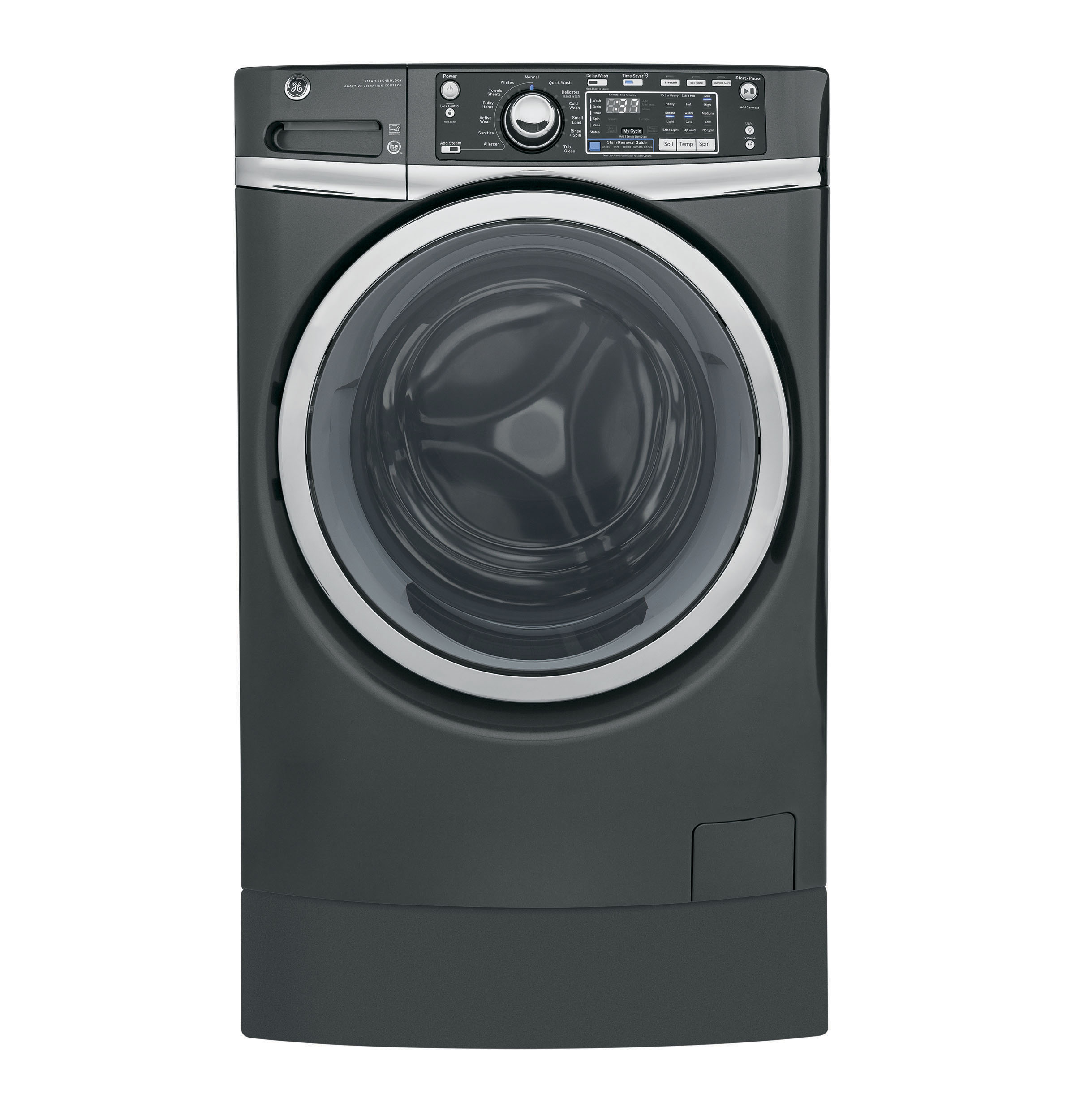 GE® 4.9 DOE cu. ft. Capacity RightHeight™ Front Load ENERGY STAR® Washer with Steam
