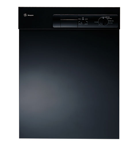 GE Monogram® European-Design Black Dishwasher with Stainless Steel Interior