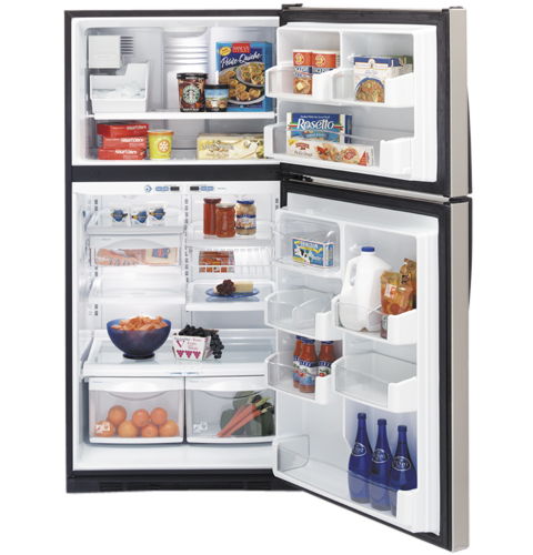 GE Profile™ ENERGY STAR® 21.7 Cu. Ft. Stainless Top-Freezer Refrigerator with Internal Dispenser