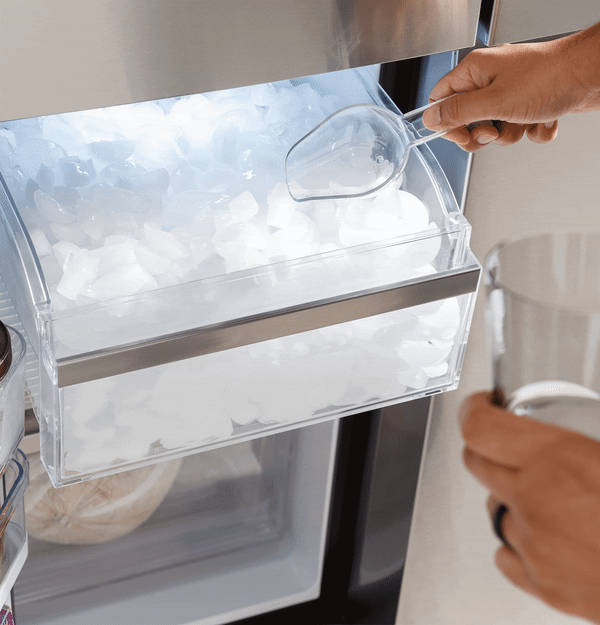 GE Profile™ ENERGY STAR® 22.9 Cu. Ft. Counter-Depth Quad-Door Refrigerator with Dual-Dispense AutoFill Pitcher and Door in Door|^|PHD23BYWFS