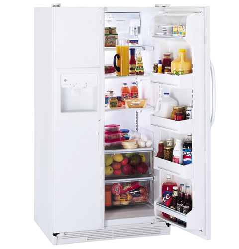 GE® 25.6 Cu. Ft. Side-by-Side Refrigerator with Dispenser and Water By Culligan
