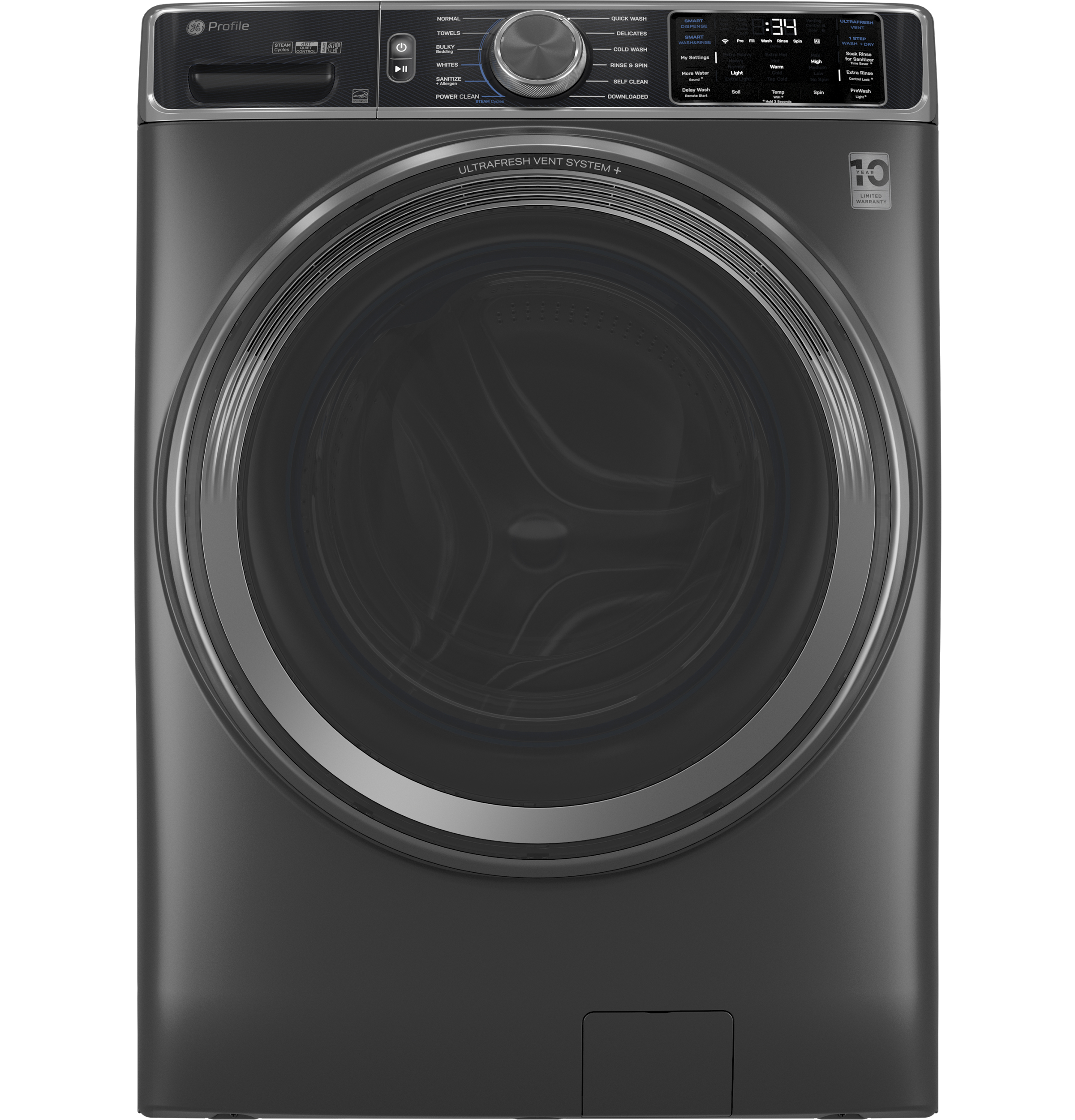 GE Profile GE Profile™ 5.5 cu. ft. Capacity Smart Front Load ENERGY STAR® Steam Washer with UltraFresh Vent System+ and Smart Wash & Smart Rinse