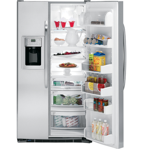 GE® 25.4 Cu. Ft. Stainless Side-By-Side Refrigerator with Dispenser