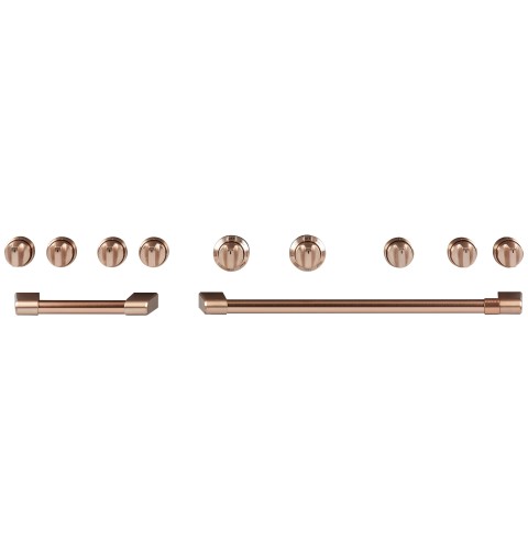 CAFÉ™ 48” Brushed Copper Handle & Knob Set for Pro Range and Rangetop