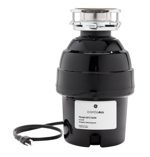 GE DISPOSALL®  3/4 HP Continuous Feed Garbage Disposer - Corded — Model #: GFC765W
