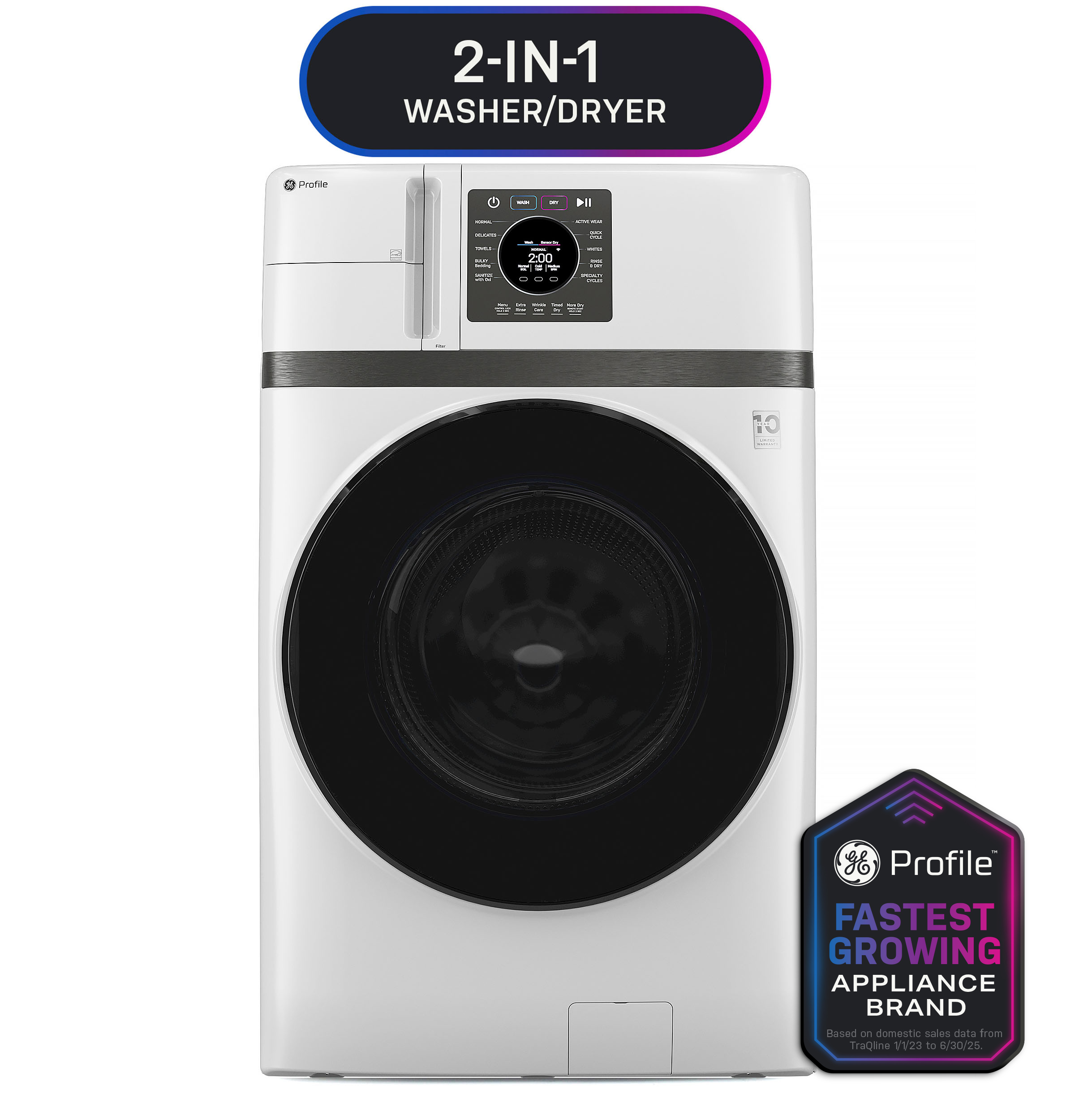 GE Profile™ ENERGY STAR® 4.6 cu. ft. Capacity UltraFast Combo with Ventless Inverter Heat Pump Technology Washer/Dryer