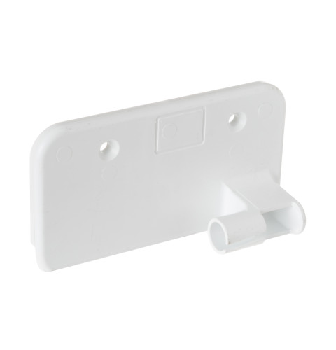 Refrigerator left fresh food door center hinge for articulating mullion, color white