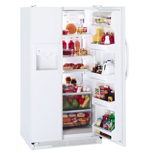 GE® 25.6 Cu. Ft. Side-by-Side Refrigerator with Dispenser and Water by Culligan™