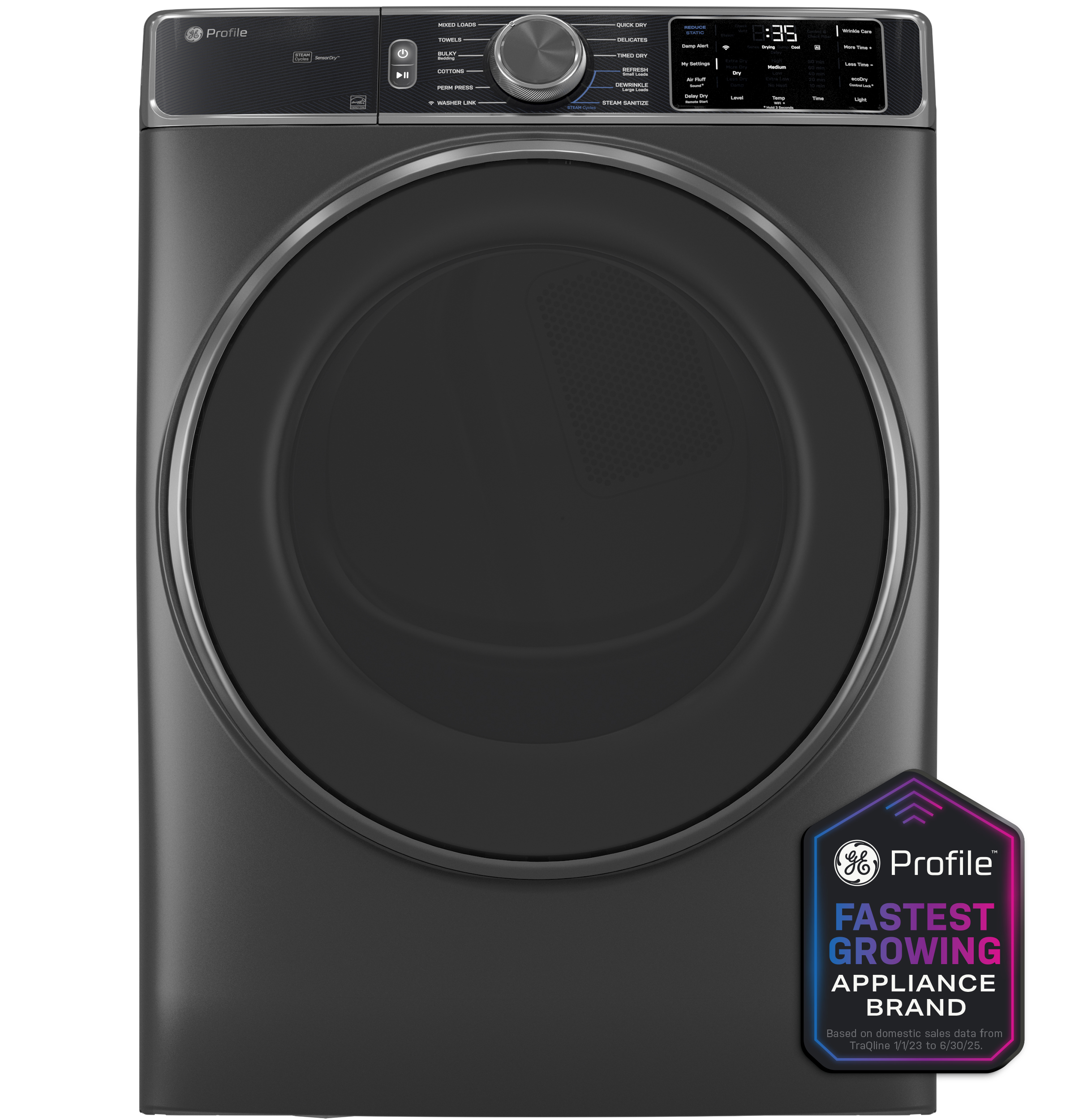 GE Profile™ ENERGY STAR® 7.8 cu. ft. Capacity Smart Front Load Gas Dryer with Steam and Sanitize Cycle