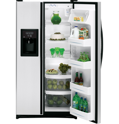 GE® 22.0 Cu. Ft. CleanSteel™ Side-By-Side Refrigerator with Dispenser
