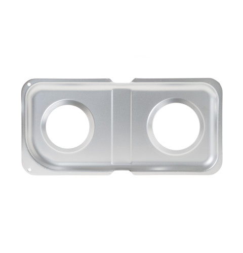 Gas range chrome double pan drip bowl, left hand side