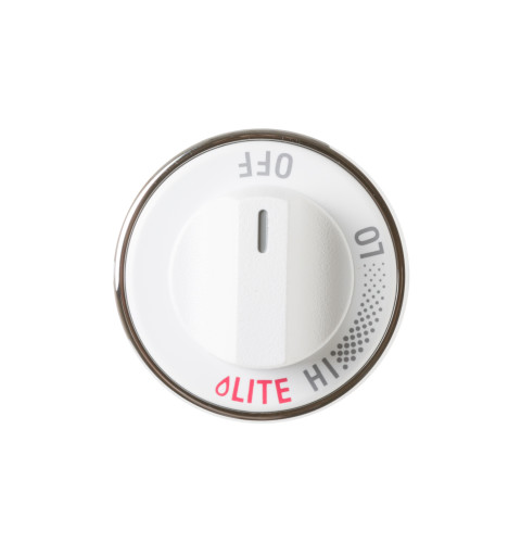 Gas range burner control knob - white color