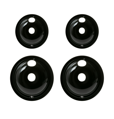 GE Appliances Range / Stove / Oven Drip Pan Set, 4-pack, Black Porcelain