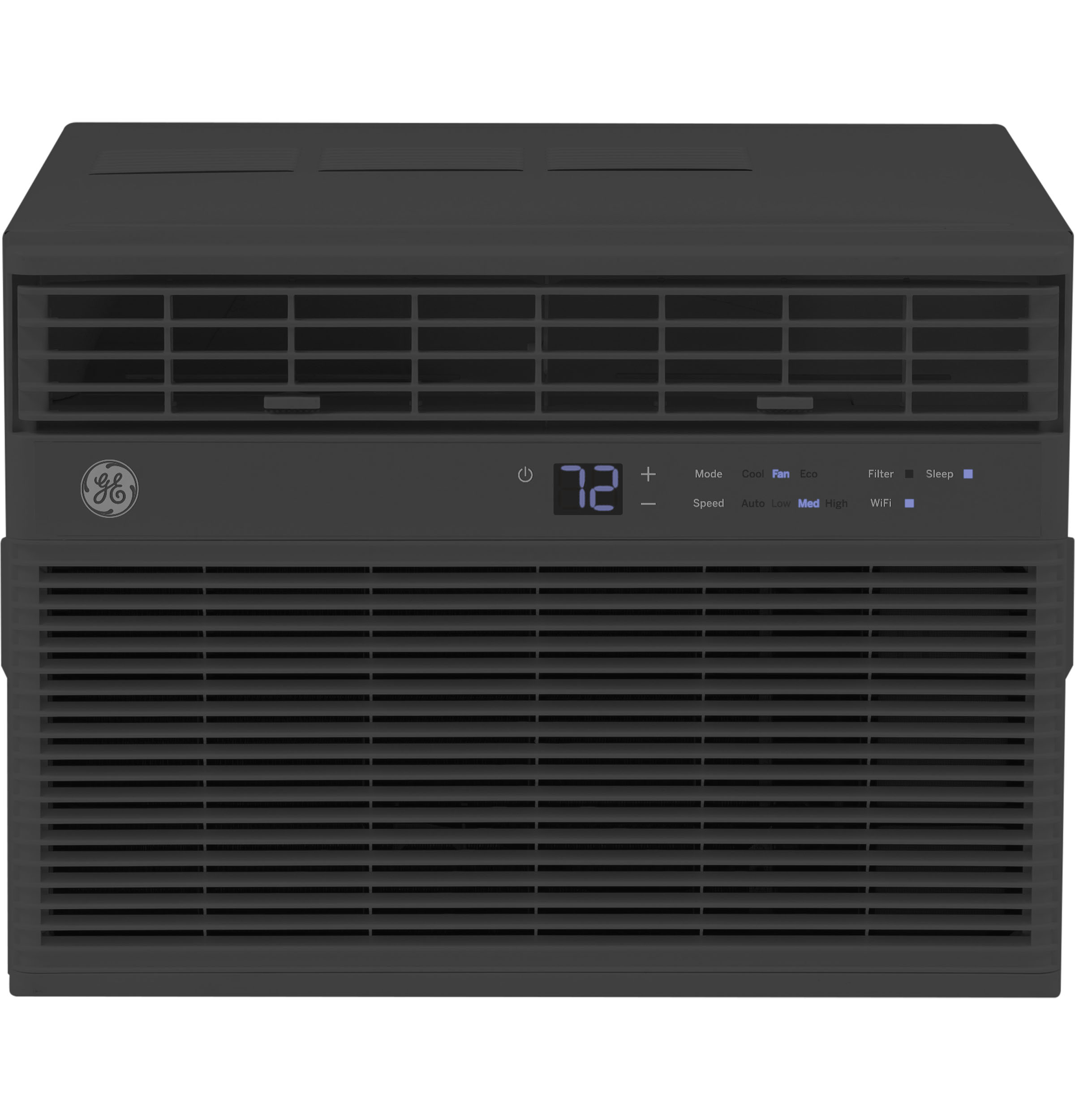 GE® 10,000 BTU Smart Electronic Window Air Conditioner for Medium Rooms up to 450 sq. ft., Black