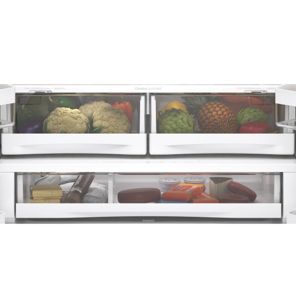 GE® ENERGY STAR® 23.1 Cu. Ft. Counter-Depth Fingerprint Resistant French-Door Refrigerator|^|GWE23GYNFS