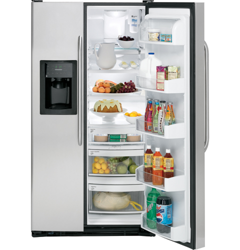 GE® 25.4 Cu. Ft. Stainless Side-By-Side Refrigerator with Dispenser