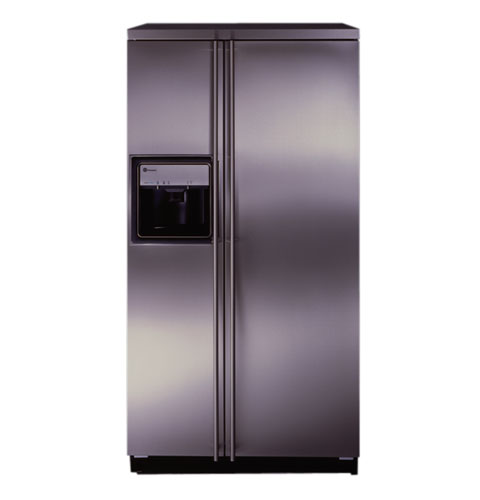 GE Monogram® 26.6 cu. ft. Free Standing Stainless Steel Refrigerator with Black Dispenser