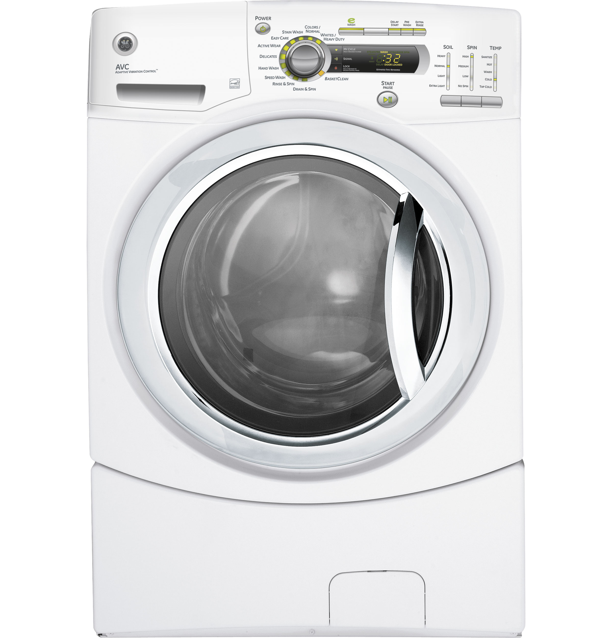 GE® 4.1 DOE cu. ft. stainless steel capacity frontload washer