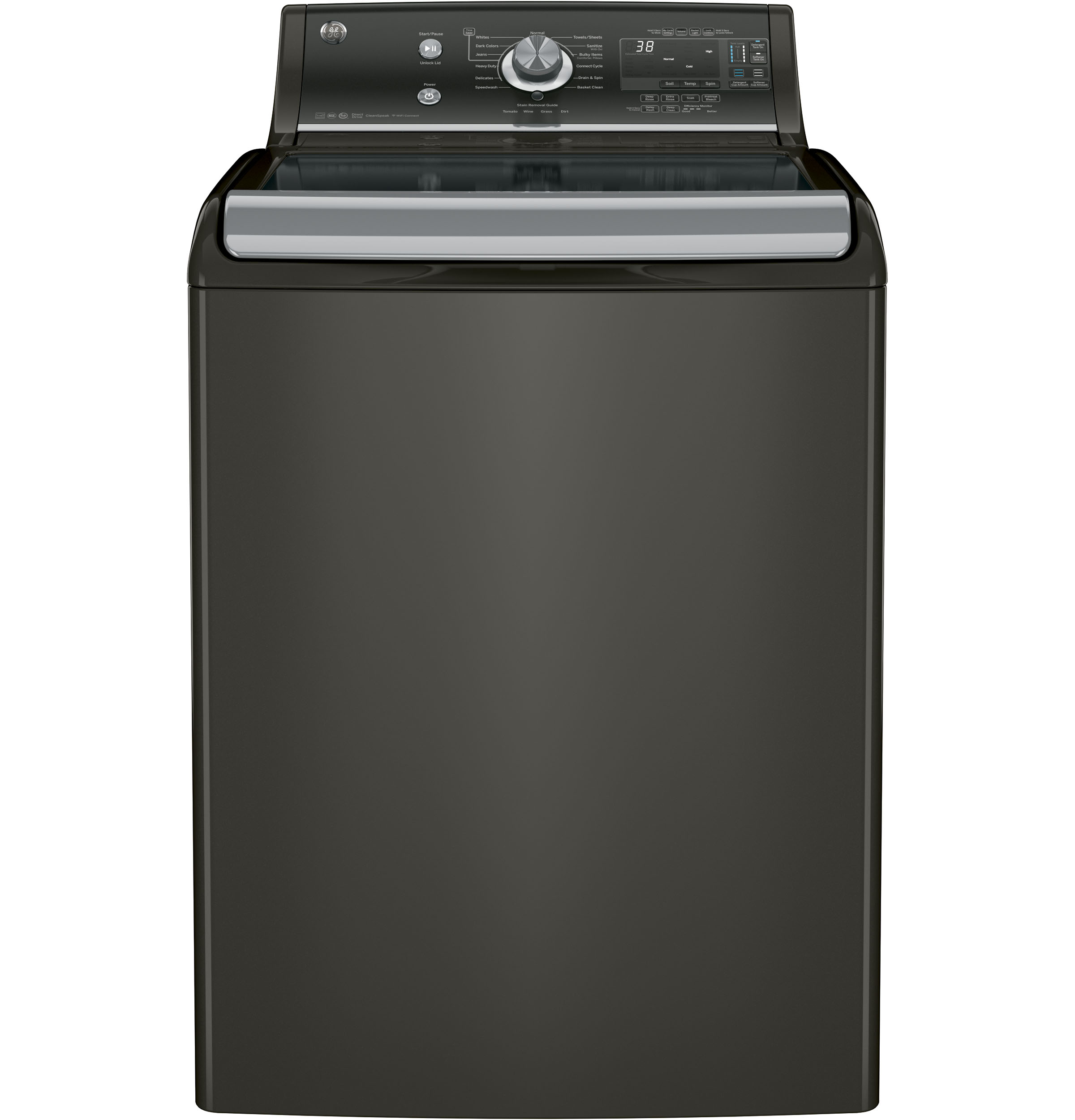 GE® 5.1 DOE cu. ft. capacity washer with SmartDispense™ Technology