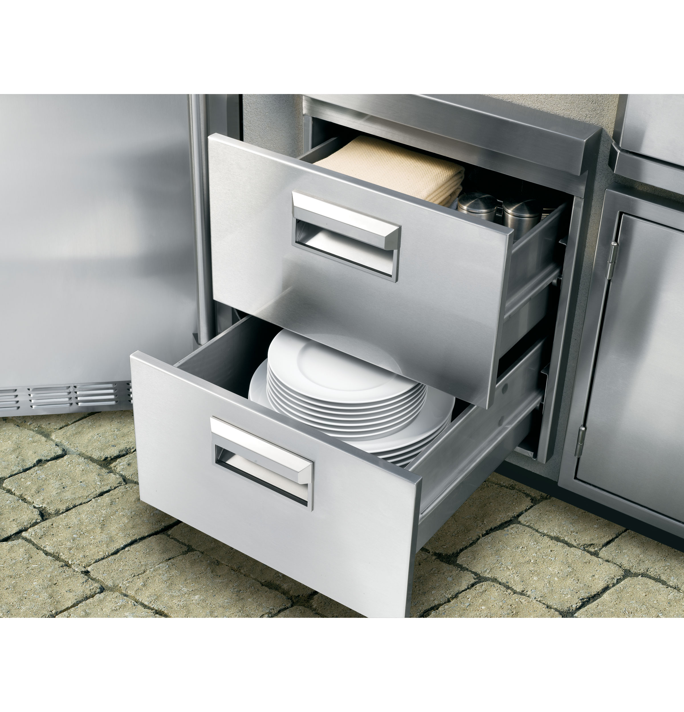 GE Monogram® Stainless Steel Double Drawers