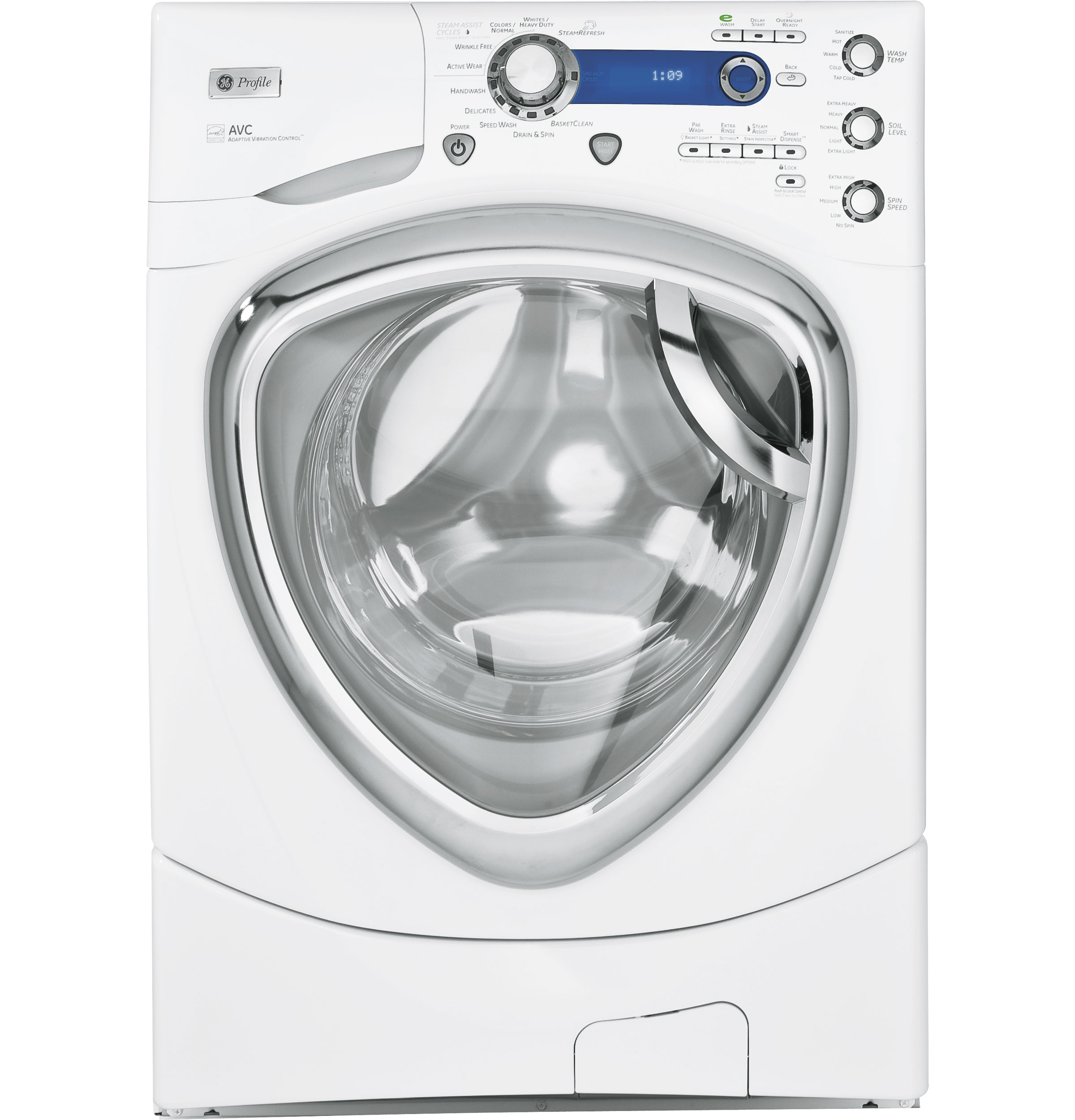 GE Profile™ Series 4.3 DOE cu. ft. stainless steel capacity frontload washer with Steam