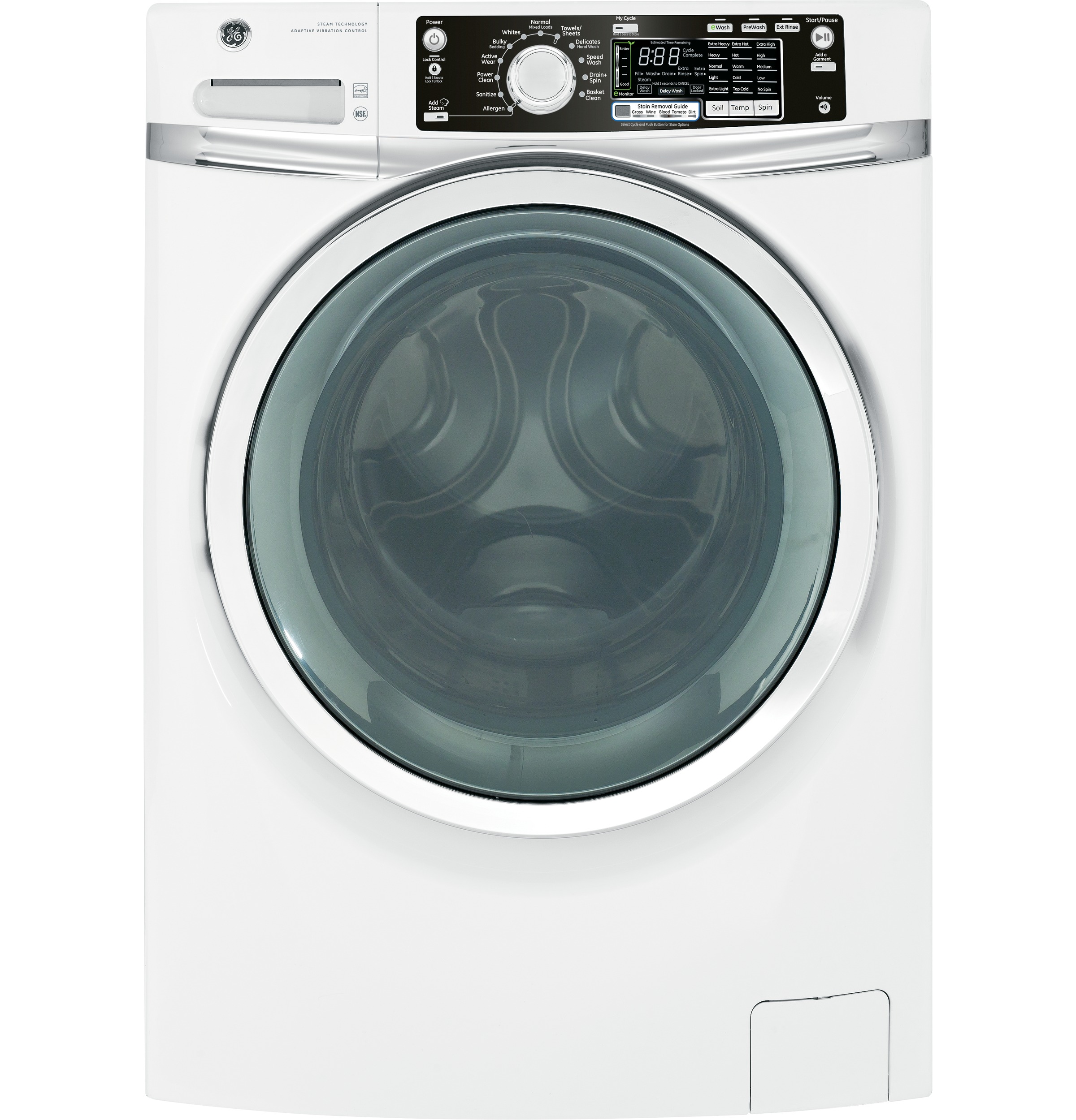 GE® ENERGY STAR® 4.5 DOE cu. ft. capacity Front Load washer with steam